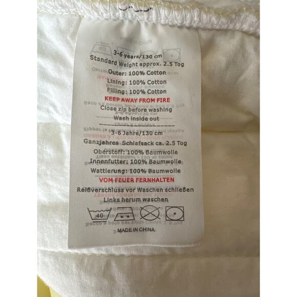 Slumbersac Unisex Long Sleeve Sleeping Bag (3 - 6 years, 2.5 Tog, Sunshine Zoo) - Picture 10 of 10